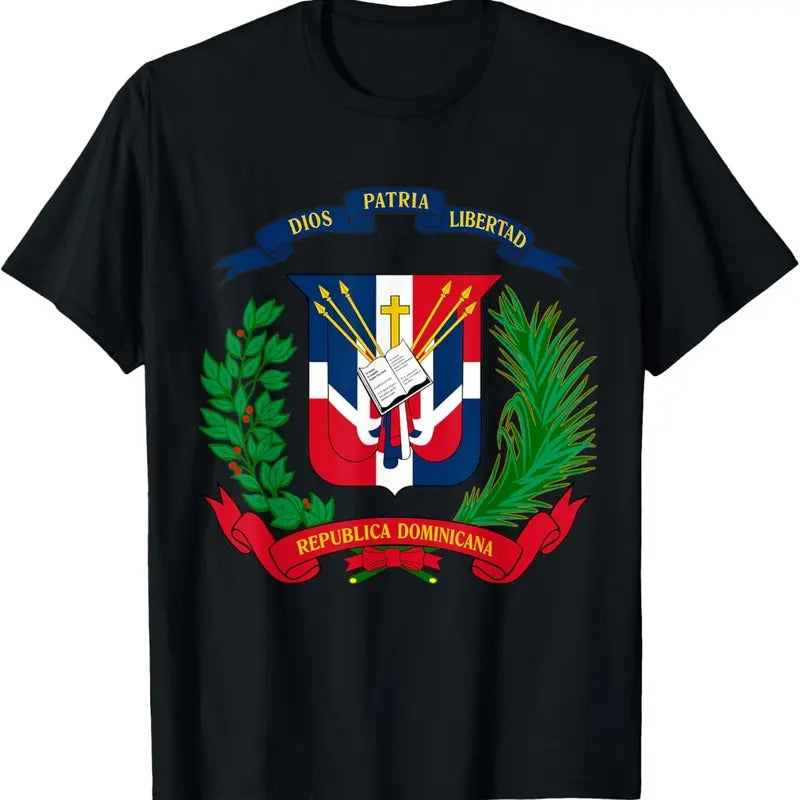 100% Cotton Coat of Arms Republica Dominicana Bandera Dominican Flag T-Shirt Hoodie, Sweatshirt | RetroVerseTees.com