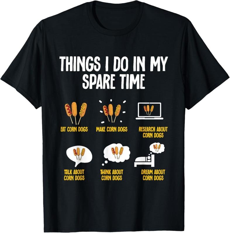 100% Cotton Corn Dog Things I Do In My Spare Time Corndog T-Shirt Hoodie, Sweatshirt | RetroVerseTees.com