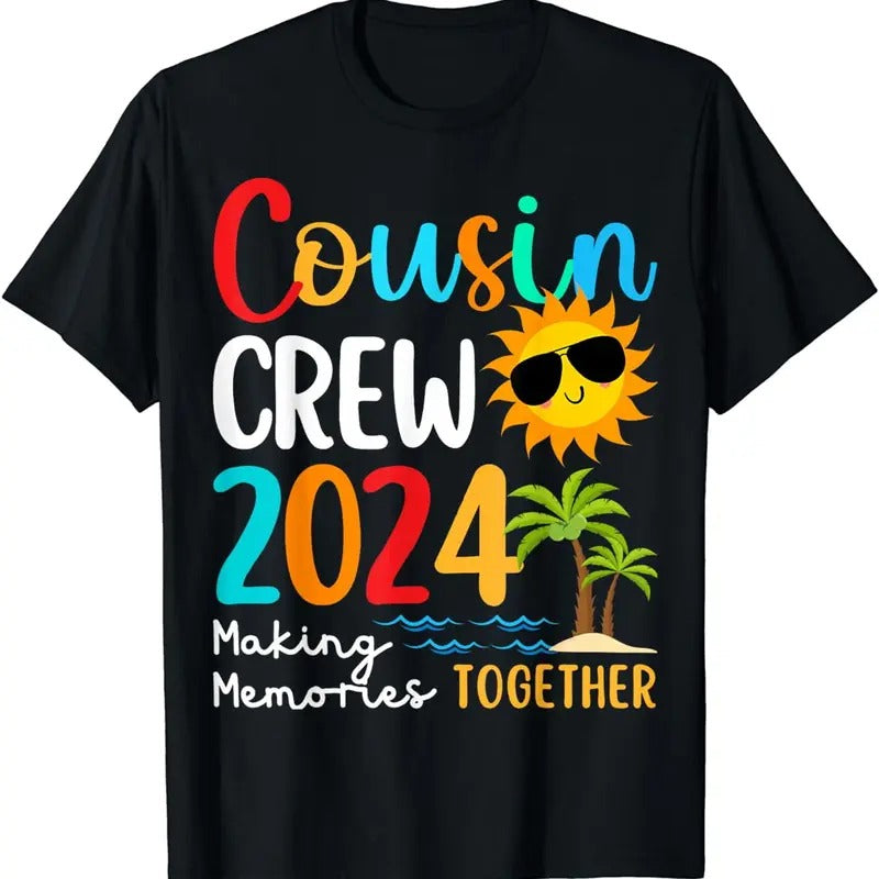 [100% Cotton]Cousin crew 2024 Summer Vacation Beach Family Trips Matching T-Shirt Hoodie, Sweatshirt | RetroVerseTees.com