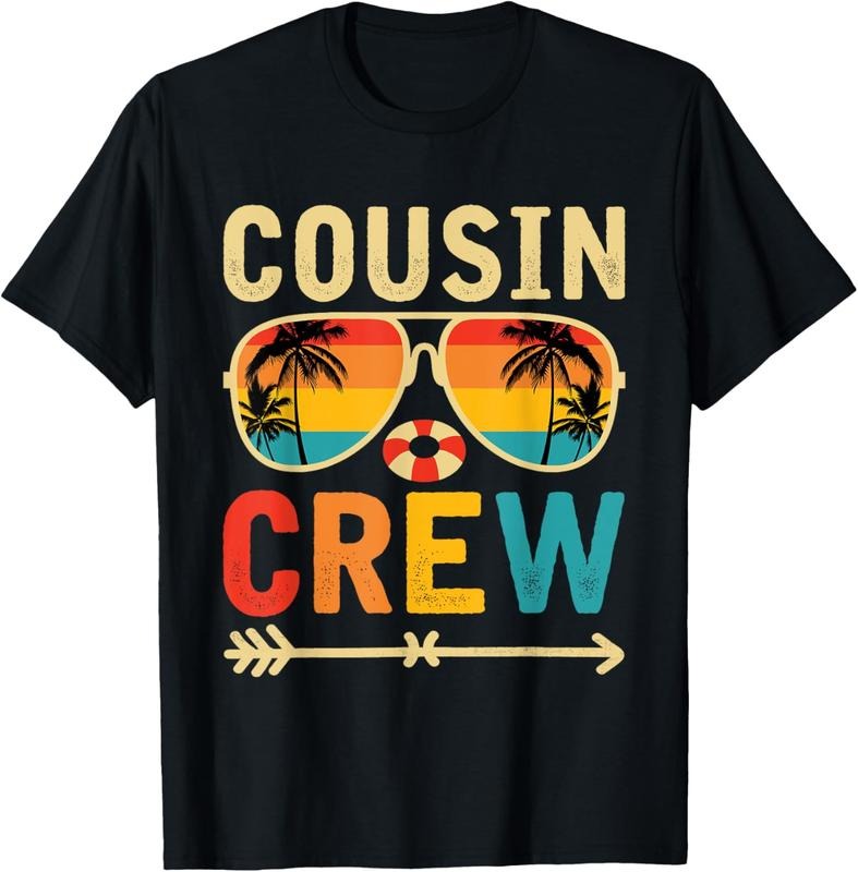 100% Cotton Cousin crew 2025 Summer Vacation Beach Family Trips Matching T-Shirt Hoodie, Sweatshirt | RetroVerseTees.com