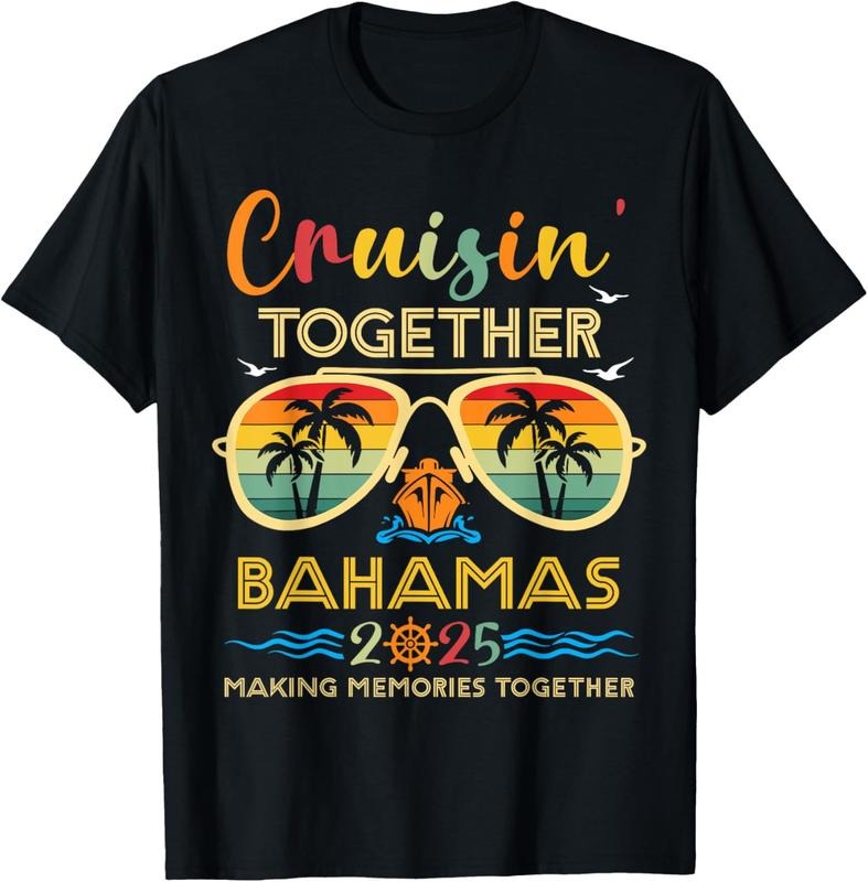 100% Cotton Cruisin Together Bahamas 2025 Trip Vacation Family Squad T-Shirt Hoodie, Sweatshirt | RetroVerseTees.com