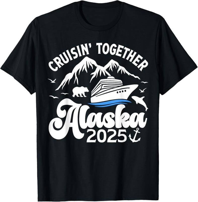 100% Cotton Cruising Alaska Together 2025 Cruise Trip Vacation Matching T-Shirt Hoodie, Sweatshirt | RetroVerseTees.com