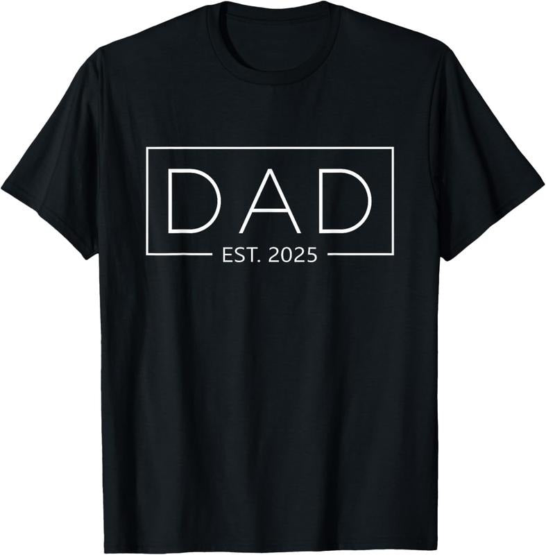 100% Cotton Dad Est. 2025 Expect  2025 Father 2025 New Dad 2025 T-Shirt Hoodie, Sweatshirt | RetroVerseTees.com