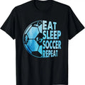 100% Cotton Eat Sleep Soccer Repeat For Youth Girls  Boys Purple T-Shirt Hoodie, Sweatshirt | RetroVerseTees.com