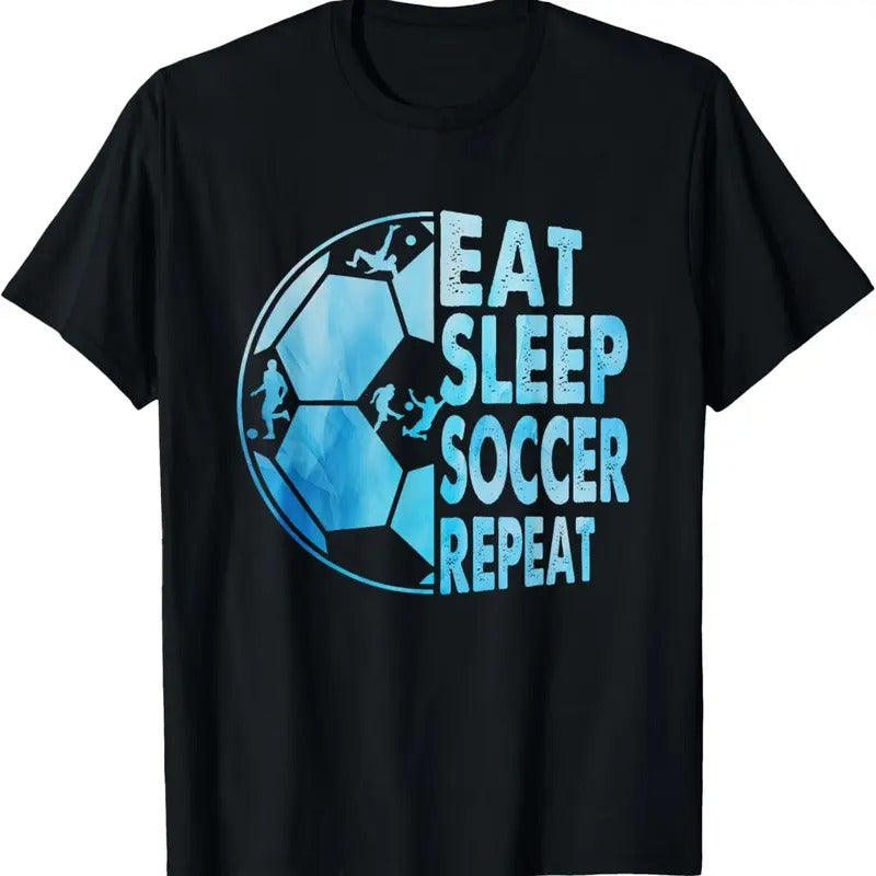100% Cotton Eat Sleep Soccer Repeat For Youth Girls  Boys Purple T-Shirt Hoodie, Sweatshirt | RetroVerseTees.com