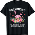 [100% Cotton]Flamingo Grammingo like a normal Grammy Gifts Funny Grandma Printed T-Shirt Hoodie, Sweatshirt