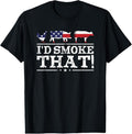 100% Cotton Funny BBQ Shirt I'd Smoke That Meat Pitmaster Grill Gift T-Shirt Hoodie, Sweatshirt | RetroVerseTees.com