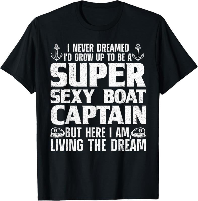 100% Cotton Funny Boat Captain Design For Men Women Boating Boat Captain T-Shirt Hoodie, Sweatshirt | RetroVerseTees.com
