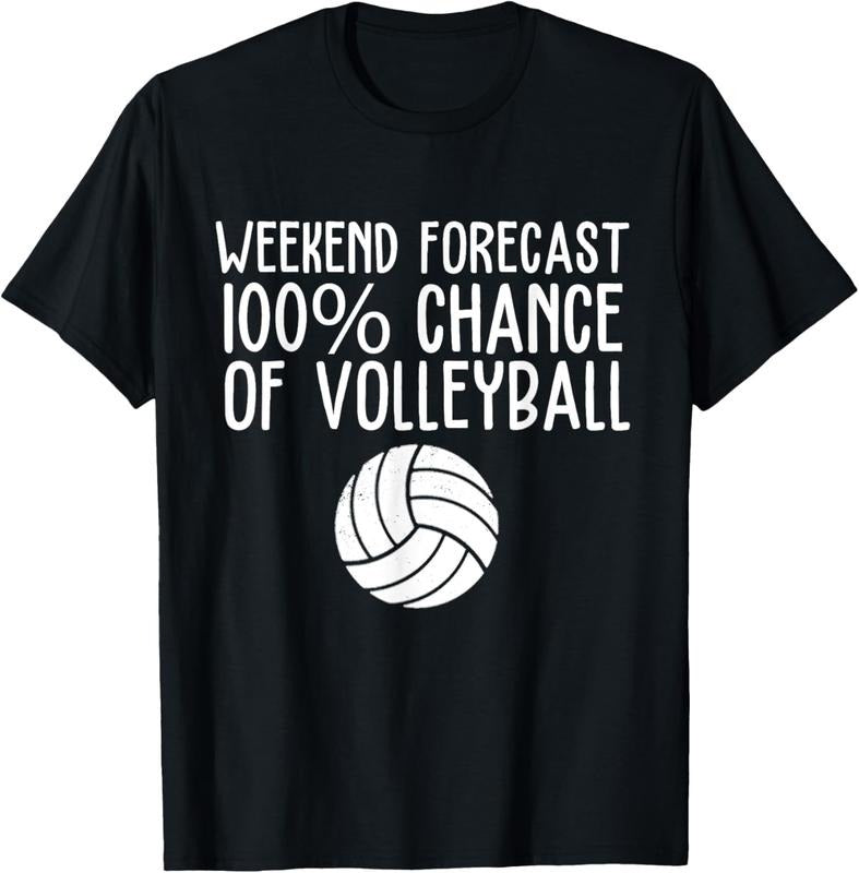 100% Cotton Funny Volleyball Weekend Forecast Volleyball T-Shirt Hoodie, Sweatshirt | RetroVerseTees.com