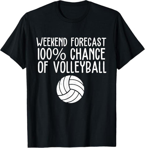 100% Cotton Funny Volleyball Weekend Forecast Volleyball T-Shirt Hoodie, Sweatshirt | RetroVerseTees.com
