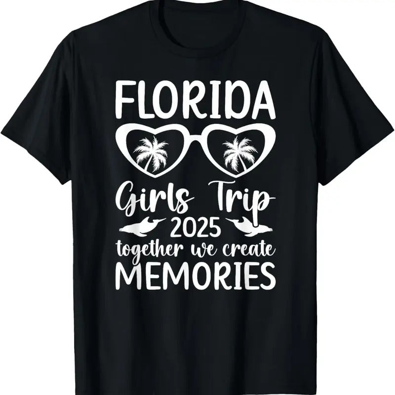 100% Cotton Girls Trip Florida 2025 We Create Memories Florida Vacation T-Shirt Hoodie, Sweatshirt | RetroVerseTees.com