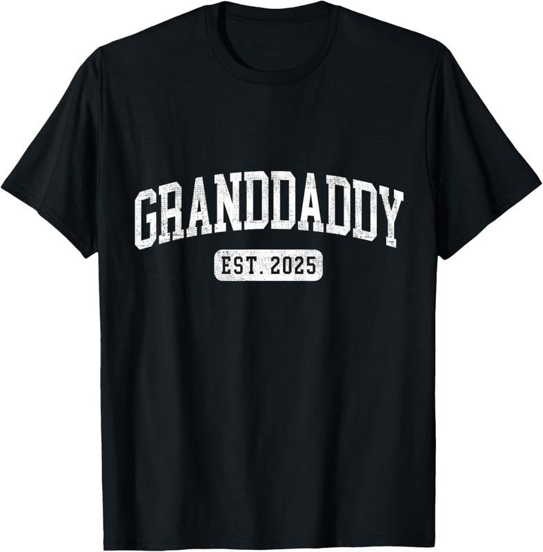 100% Cotton Granddaddy Est 2025 Promoted To Granddaddy Announcement T-Shirt Hoodie, Sweatshirt | RetroVerseTees.com
