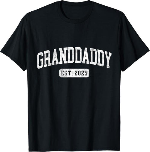 100% Cotton Granddaddy Est 2025 Promoted To Granddaddy Announcement T-Shirt Hoodie, Sweatshirt | RetroVerseTees.com