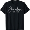 100% Cotton Grandma Est 2025 Grandma To Be Gifts New Grandma 2025 T-Shirt Hoodie, Sweatshirt | RetroVerseTees.com