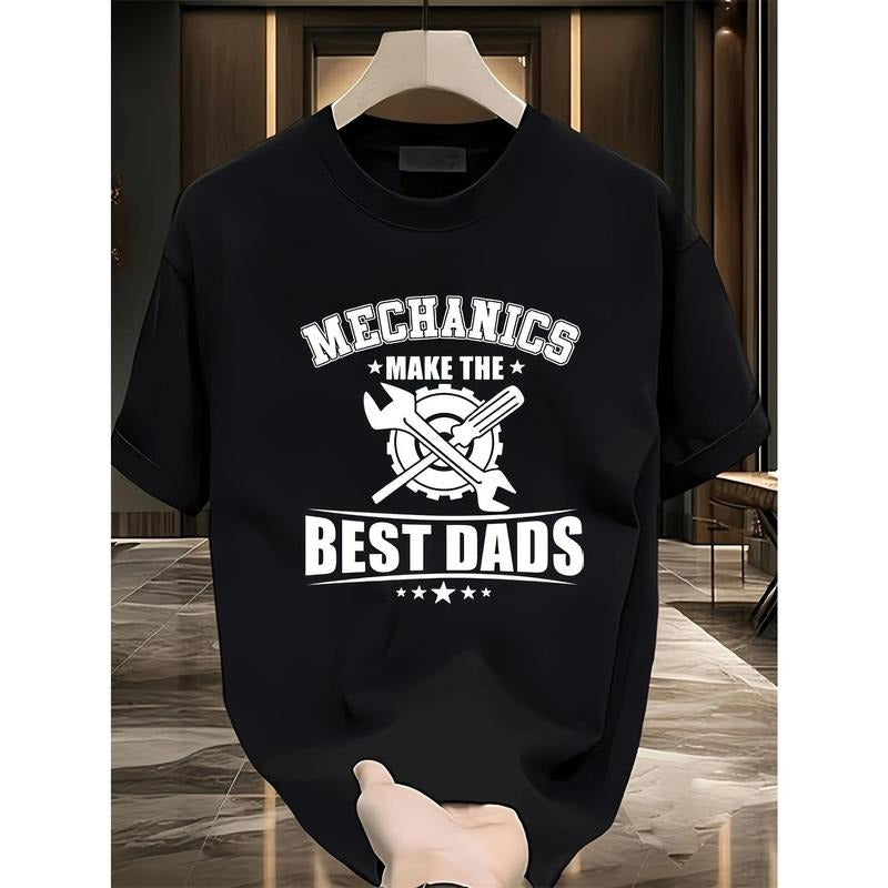 100% Cotton Graphic Tee - Mechanics Make TNF Best Dads Design, Casual & Breathable Round Neck T-Shirt for, Loose Fit Short Sleeve Summer Top, Perfect for TNF Day Jumpman Casual Attire, TNF Day Tshirt style 02