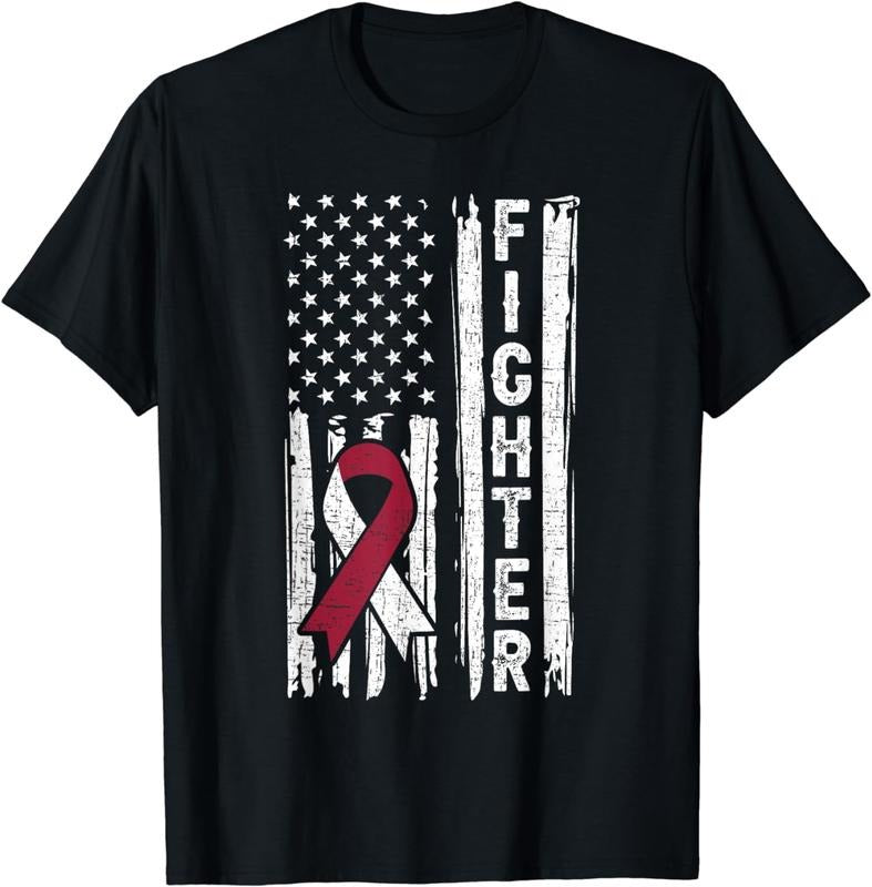 [100% Cotton]Head And Neck Cancer Patient Fighter Throat Oral Cancer Flag T-Shirt Hoodie, Sweatshirt | RetroVerseTees.com