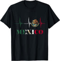 100% Cotton Heartbeat EKG Pulse Mexico Emblem Mexico Flag Mexican Pride T-Shirt Hoodie, Sweatshirt | RetroVerseTees.com