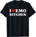 [100% Cotton]I Heart Emo Bitches Funny Quote Red Heart Emo Girl Style T-Shirt Hoodie, Sweatshirt | RetroVerseTees.com