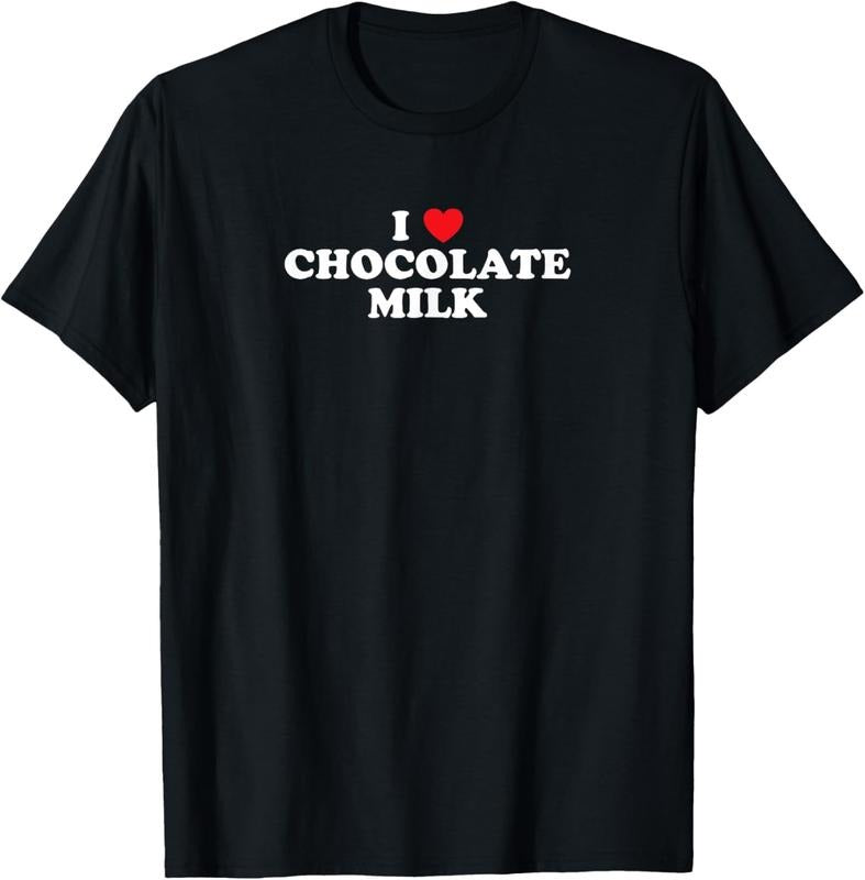 100% Cotton I Love Chocolate Milk Heart T-Shirt Yummy Drink Shirt T-Shirt Hoodie, Sweatshirt | RetroVerseTees.com