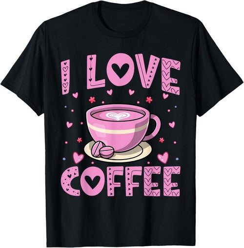 100% Cotton I Love Coffee - Funny Coffee Drinker Caffeine Addict T-Shirt Hoodie, Sweatshirt | RetroVerseTees.com