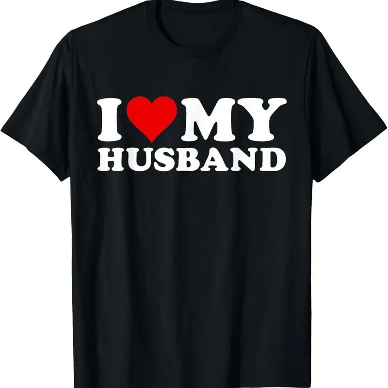 100% Cotton I Love My Husband Marriage Anniversary Heart My Husband T-Shirt Hoodie, Sweatshirt | RetroVerseTees.com