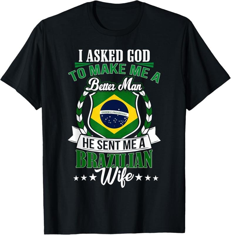 100% Cotton I Love my Brazilian Wife Anniversary T-Shirt for Husband T-Shirt Hoodie, Sweatshirt | RetroVerseTees.com