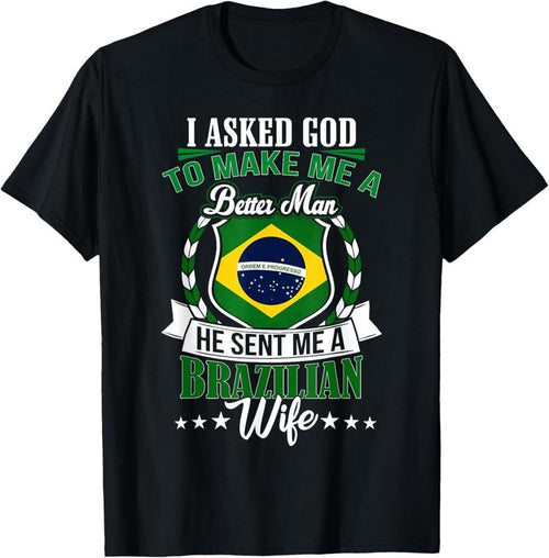 100% Cotton I Love my Brazilian Wife Anniversary T-Shirt for Husband T-Shirt Hoodie, Sweatshirt | RetroVerseTees.com