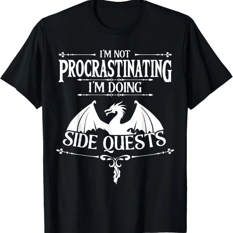 100% Cotton I'm Not Procrastinating I'm doing Side Quests RPG Gamers T-Shirt Hoodie, Sweatshirt | RetroVerseTees.com
