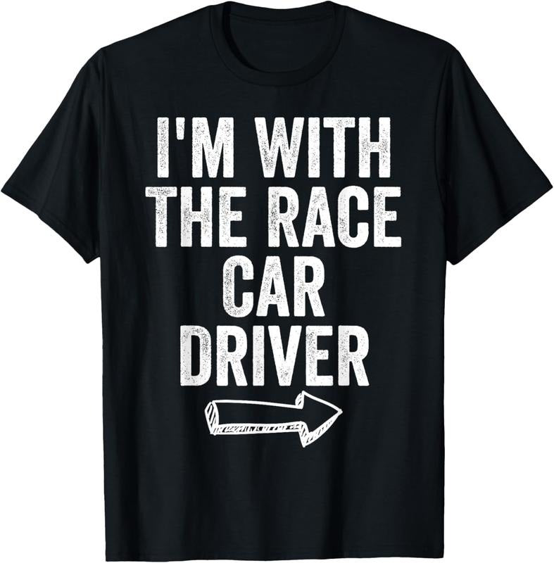 100% Cotton I'm With Race Car Driver Costume Halloween Couple RaceCar T-Shirt Hoodie, Sweatshirt | RetroVerseTees.com