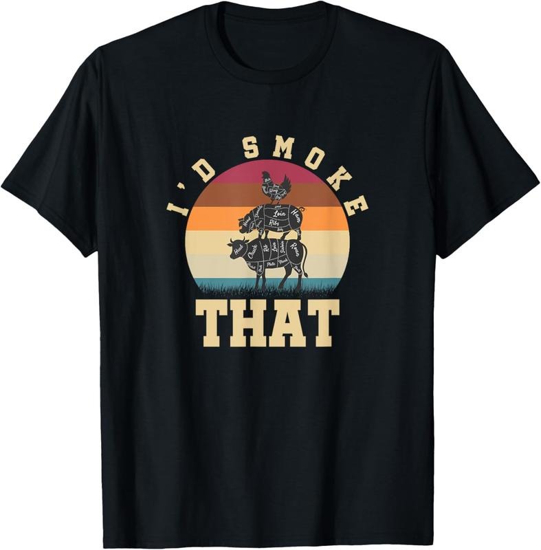 100% Cotton Id Smoke That Funny Smoked Pork Meat Lover BBQ Gift Barbecue T-Shirt Hoodie, Sweatshirt | RetroVerseTees.com