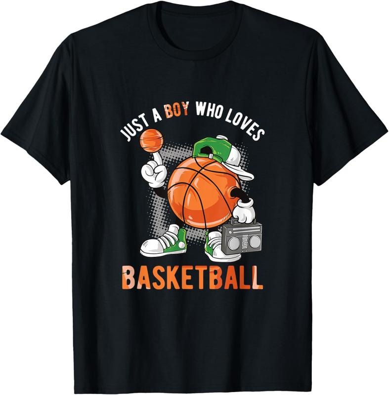 100% Cotton Just A Boy Who Loves Basketball T-Shirt Hoodie, Sweatshirt | RetroVerseTees.com
