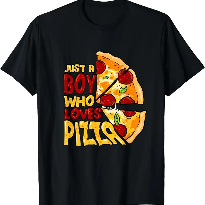 100% Cotton Just a Boy who loves Pizza T-Shirt Hoodie, Sweatshirt | RetroVerseTees.com
