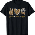 100% Cotton Leopard Peace Love Coffee Lovers Hippie Gifts T-Shirt Hoodie, Sweatshirt | RetroVerseTees.com