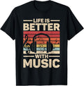 100% Cotton Life Is Better With Music Lover Musician Outfit EDM Music DJ T-Shirt Hoodie, Sweatshirt | RetroVerseTees.com