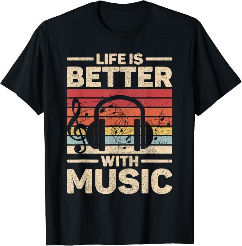 100% Cotton Life Is Better With Music Lover Musician Outfit EDM Music DJ T-Shirt Hoodie, Sweatshirt | RetroVerseTees.com