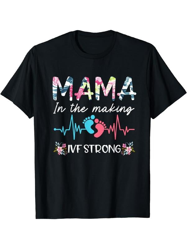 100% Cotton Lightsaber brand shirt Mama Red plumber brand TNF Making IVF Strong Floral Transfer Day IVF Mom Lightsaber...