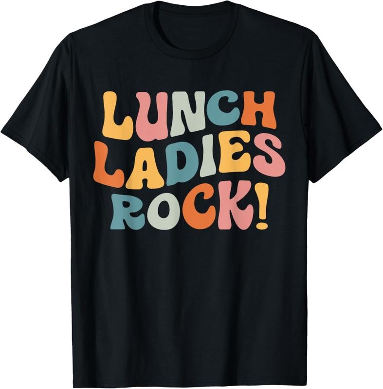 100% Cotton Lunch Ladies Rock! - Retro Lunch Ladies Squad Cafeteria Crew T-Shirt Hoodie, Sweatshirt | RetroVerseTees.com