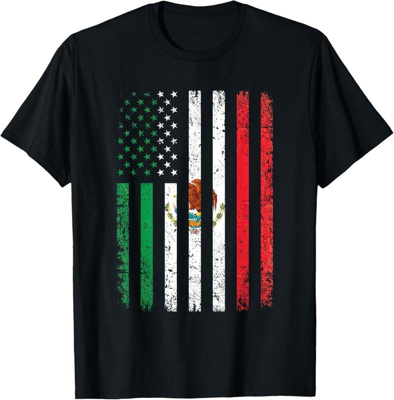 100% Cotton Mexico Flag Gift 4th Of July USA American Mexican Flag T-Shirt Hoodie, Sweatshirt | RetroVerseTees.com