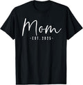 100% Cotton Mom Est 2025 Mom To Be Gifts New Mom Pregnancy T-Shirt Hoodie, Sweatshirt | RetroVerseTees.com