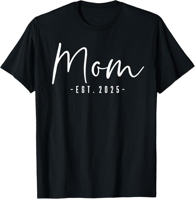 100% Cotton Mom Est 2025 Mom To Be Gifts New Mom Pregnancy T-Shirt Hoodie, Sweatshirt | RetroVerseTees.com