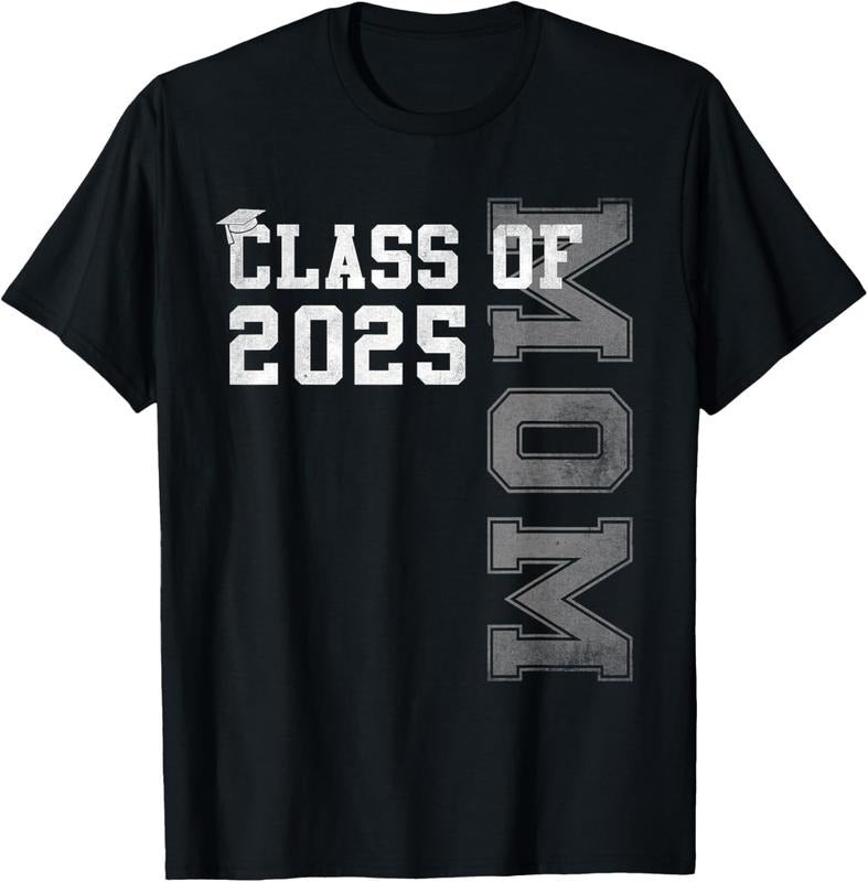 100% Cotton Mom Senior 2025 Proud Mom Of A Class Of 2025 Graduate Mother T-Shirt Hoodie, Sweatshirt | RetroVerseTees.com