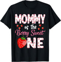 [100% Cotton]Mommy Of The Berry Sweet One Strawberry First Birthday T-Shirt Hoodie, Sweatshirt | RetroVerseTees.com