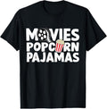 100% Cotton Movies Popcorn And Pajamas Popcorn Movie Night T-Shirt Hoodie, Sweatshirt | RetroVerseTees.com