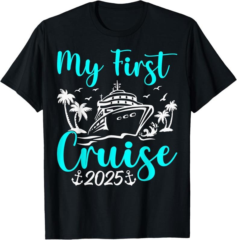 100% Cotton My First Cruise 2025 Trip Vacation Matching Family Ship T-Shirt Hoodie, Sweatshirt | RetroVerseTees.com