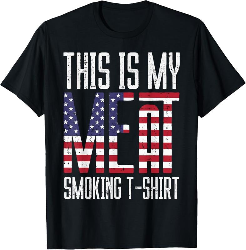 100% Cotton My Meat Grill Shirt US Flag Bbq Barbecue Patriot Men Women T-Shirt Hoodie, Sweatshirt | RetroVerseTees.com