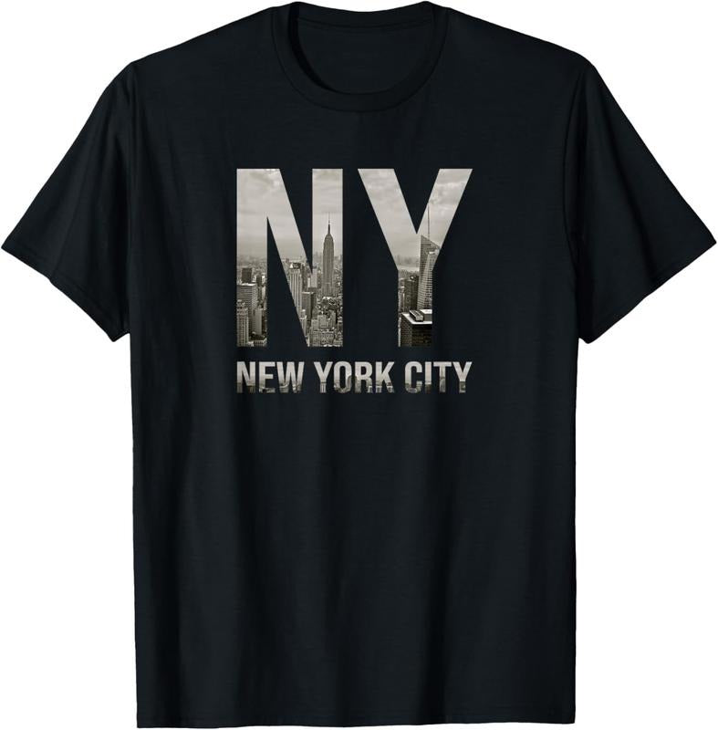 100% Cotton NYC Tshirt Skylines New York City That Never Sleeps Gift Tee T-Shirt Hoodie, Sweatshirt | RetroVerseTees.com