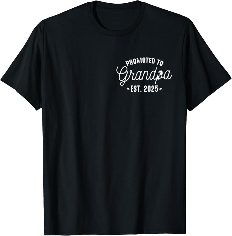 100% Cotton Promoted To Grandpa 2025 Grandpa est 2025 New Grandpa To be T-Shirt Hoodie, Sweatshirt | RetroVerseTees.com