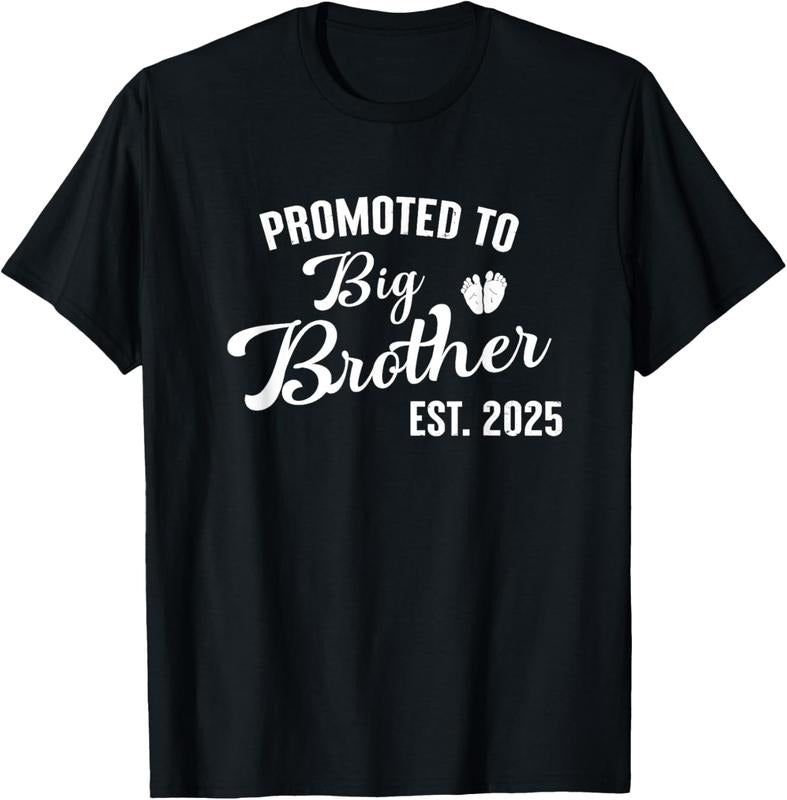 100% Cotton Promoted to Big Brother Est 2025 First Time Big Brother 2025 T-Shirt Hoodie, Sweatshirt | RetroVerseTees.com