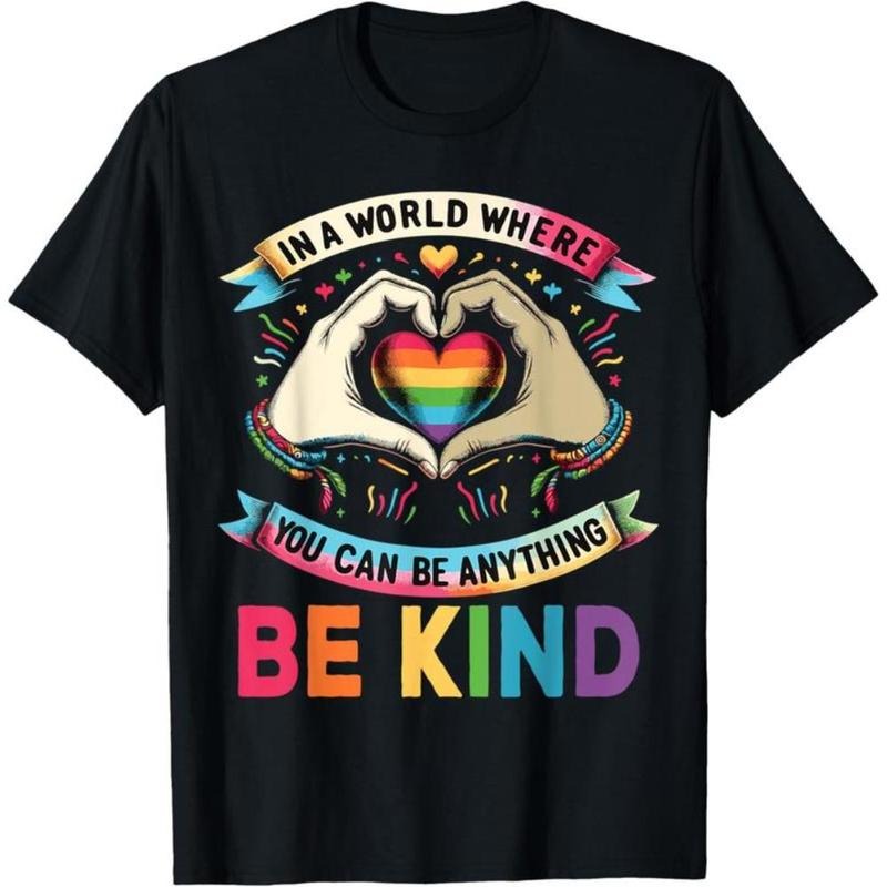 100% Cotton Red plumber brand WB shield World Where You Can Be Anything Be Kind Gay Pride LGBT T-Shirt Hoodie, Sweatshirt