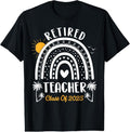 100% Cotton Retired Teacher Class Of 2025 Rainbow Teachers Retirement T-Shirt Hoodie, Sweatshirt | RetroVerseTees.com